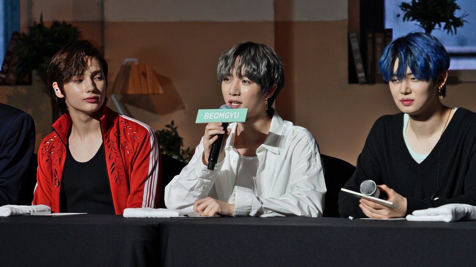 K-pop group TXT give press conference