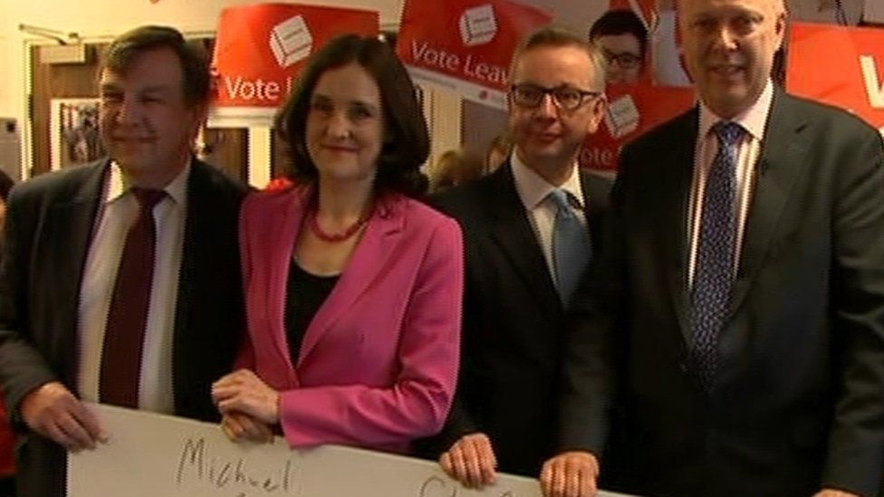 Theresa Villiers posed with other senior Conservatives to campaign for the UK to leave the EU