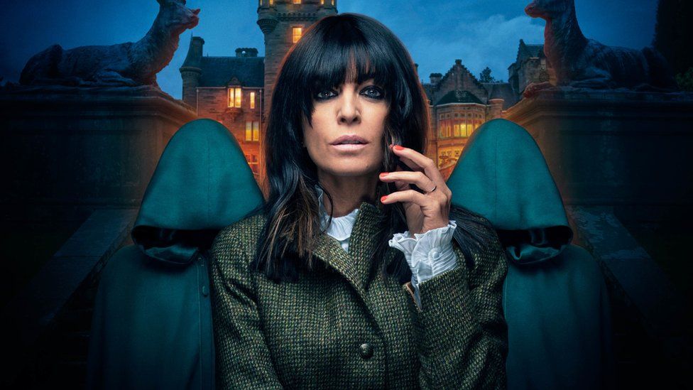 Promotional image for BBC One's The Traitors, presented by Claudia Winkleman