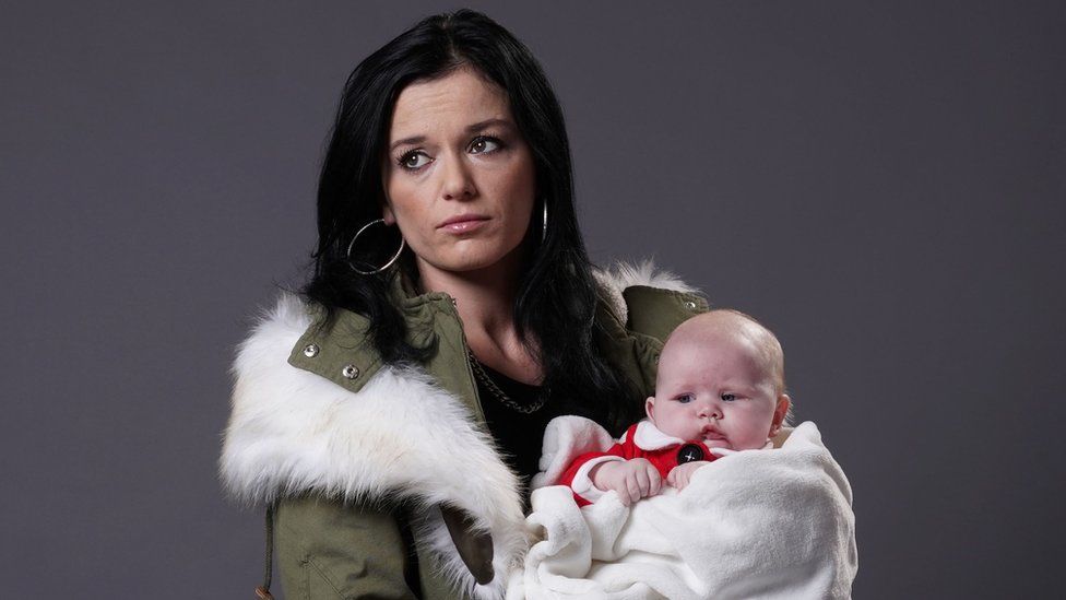 Katie Jarvis as Hayley Slater with baby Cherry
