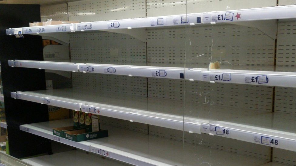 Shelves Empty In Some Supermarkets, Home Goods Shelves Empty