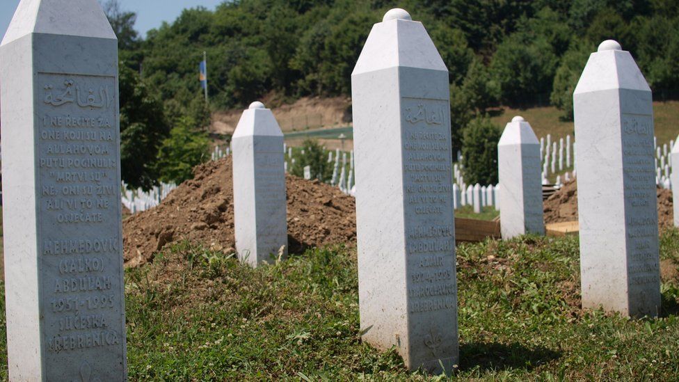 Graves of Hatidza Mehmedovic's husband and two sons
