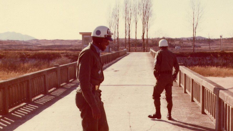 US guards on the Bridge of No Return in the DMZ