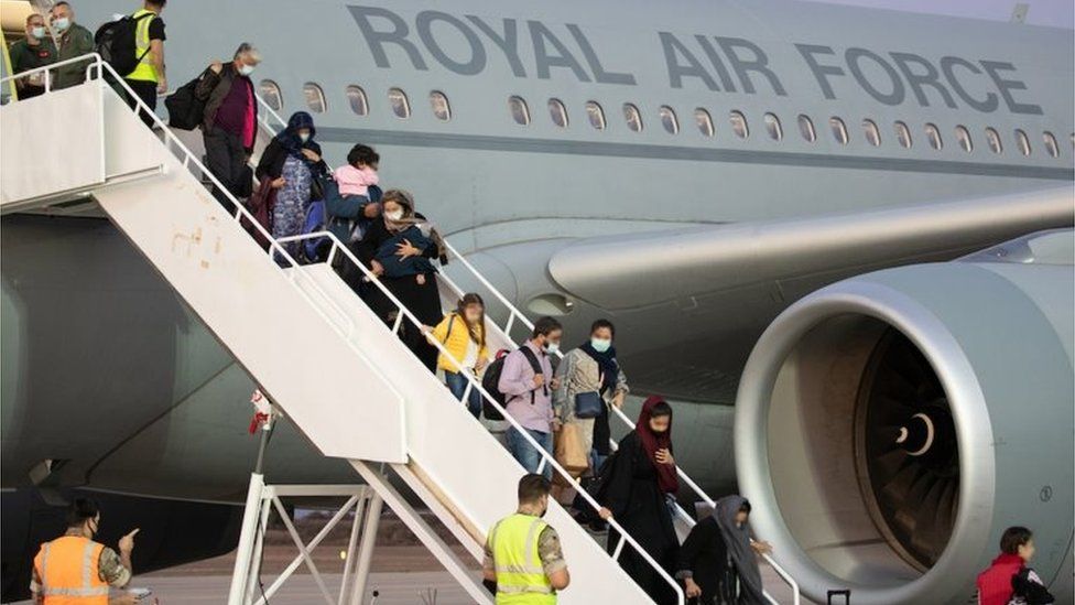 Afghans arriving in the UK