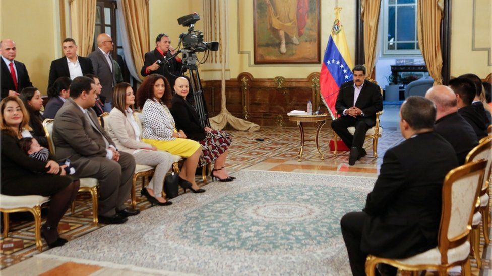 Nicolás Maduro meeting diplomats returned to Venezuela from Washington DC