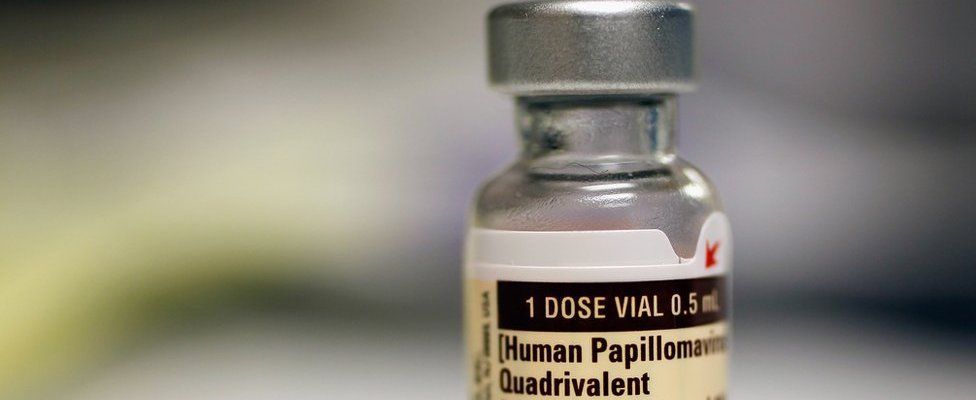A bottle of the Human Papillomavirus vaccination.