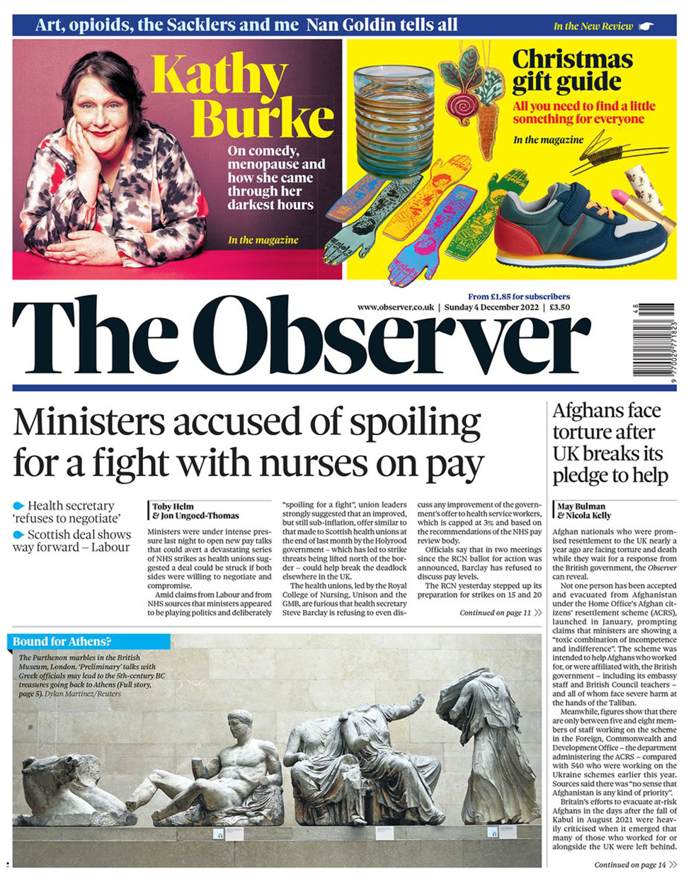 Front cover of the Observer, 4 December