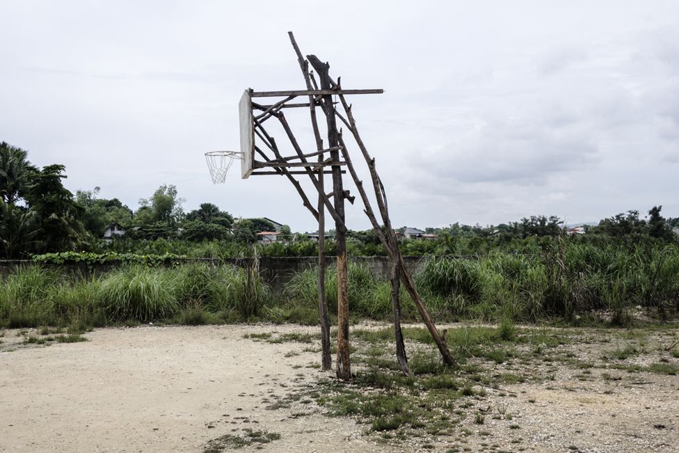A basketball hoop and backboard in the Visayan Region of the Philippines