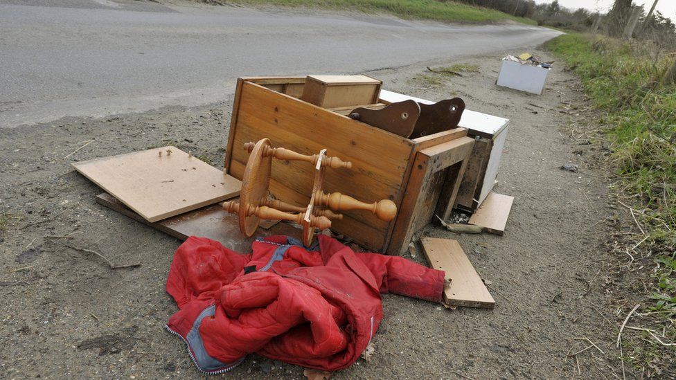 Fly-tipped furniture