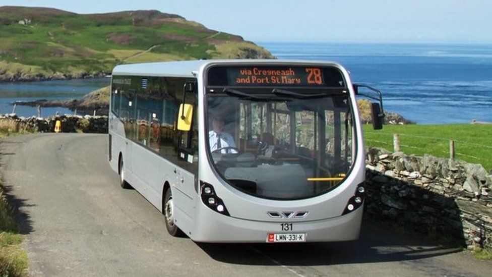 Bus Vannin vehicle by the Calf of Man