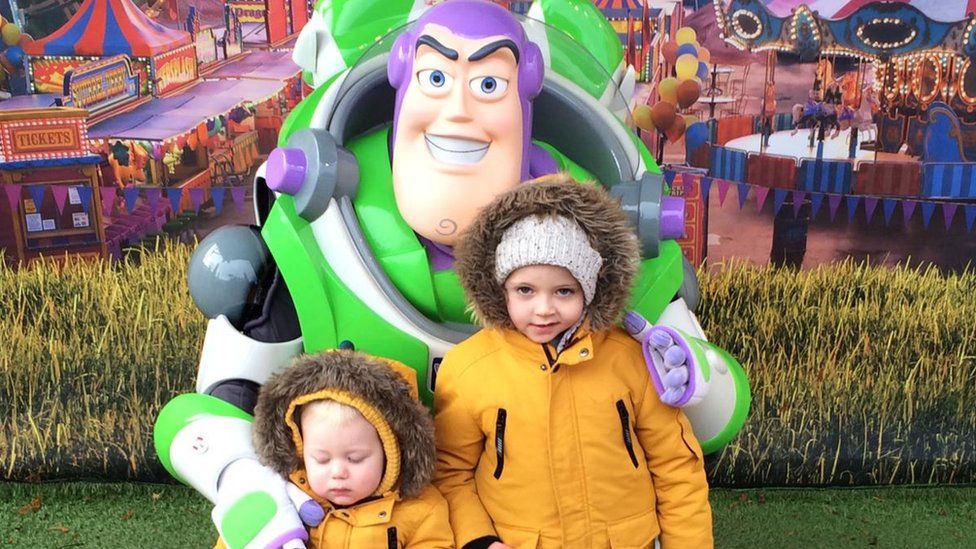 Buzz Lightyear with children