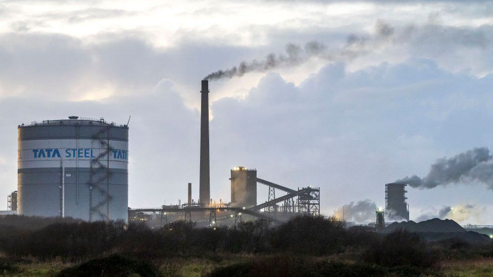 A general view of Tata Steel steelworks on December 16, 2020 in Port Talbot, Wales