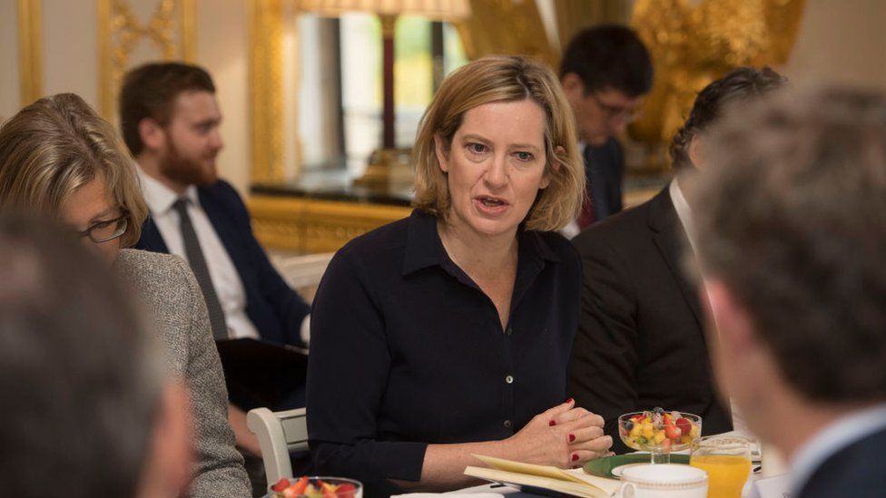 Home Secretary Amber Rudd chairs the Modern Slavery Business Forum, as influential business leaders join forces to spearhead industry action to drive out slavery from supply chains, at Lancaster House on October 9, 2017 in London