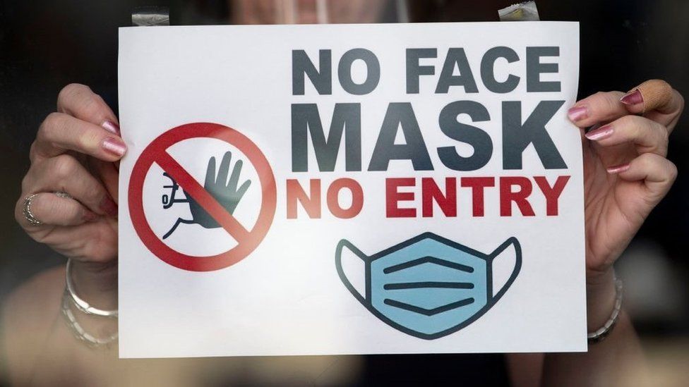 Covid masks sign