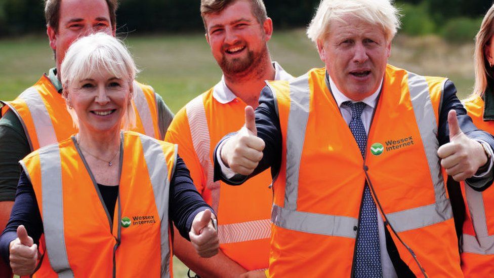 Nadine Dorries and Boris Johnson