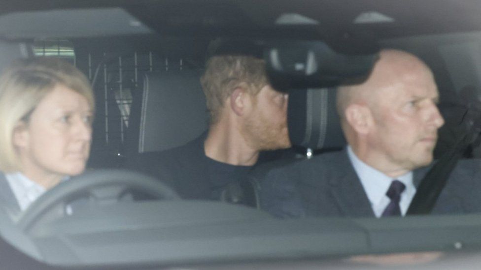 The Duke of Sussex arriving at Clarence House in London