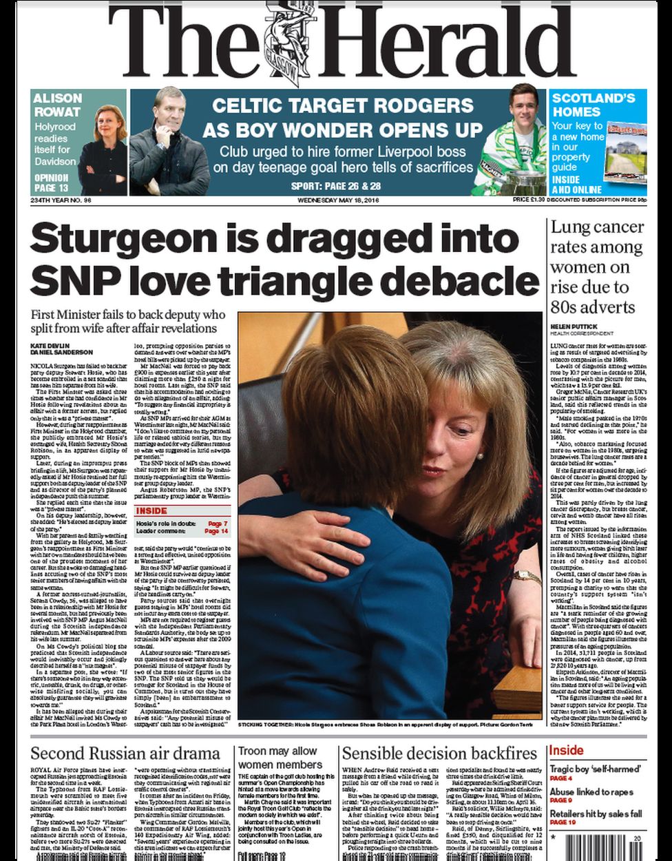 Scotlands Papers Snp Sex Claims And Women At Troon Bbc News 
