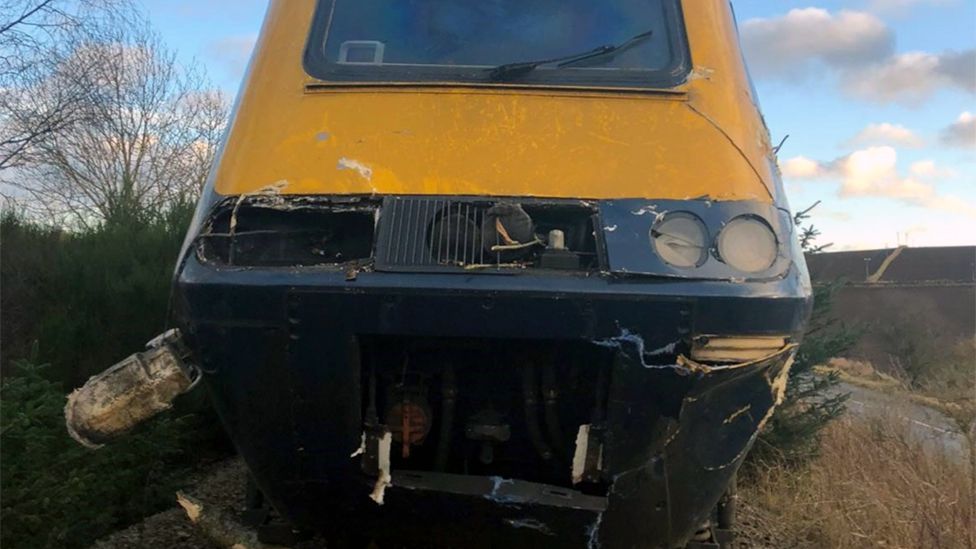Smashed train