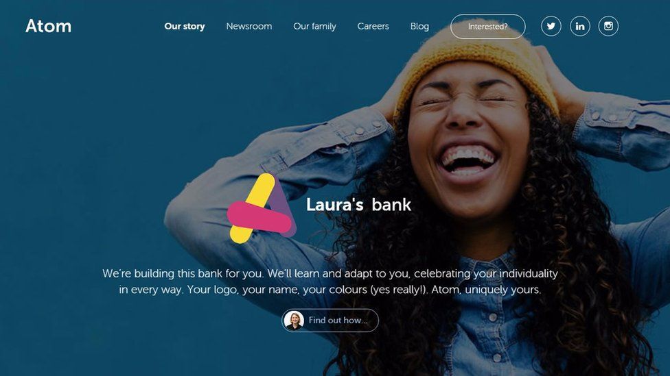 Screengrab from Atom Bank website