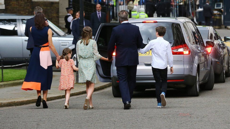 The Camerons leave Downing Street