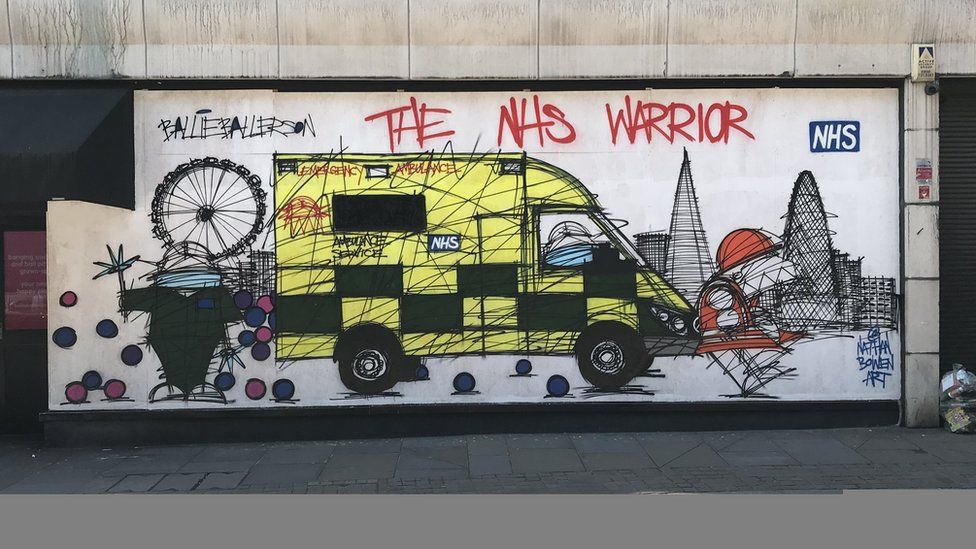 Ambulance and NHS street art