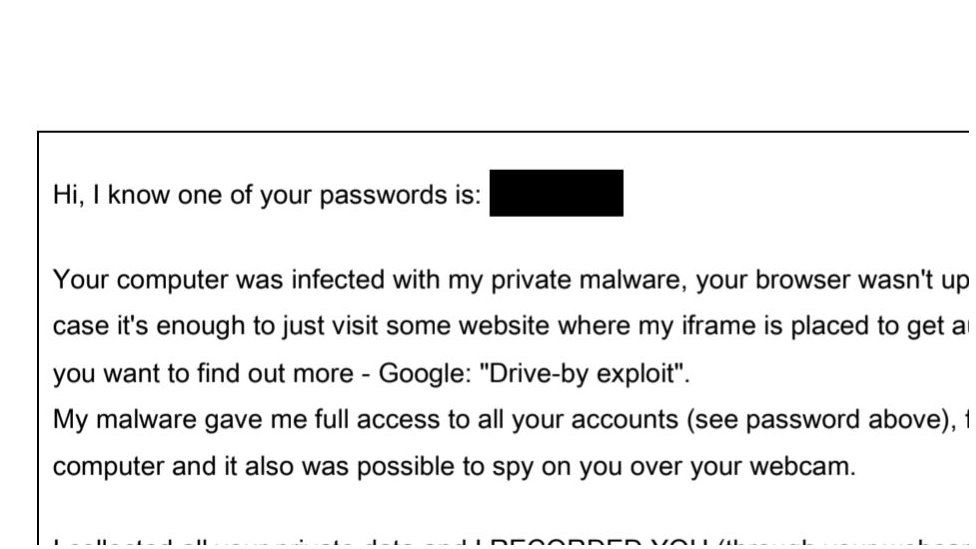 A portion of one typical email sent by the botnet