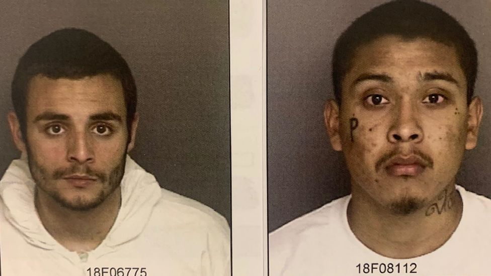 Santos Samuel Fonseca (L) and Jonathan Salazar (R), the murder suspects who escaped from a jail in Monterey County