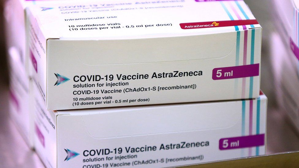 Boxes of AstraZeneca vaccine