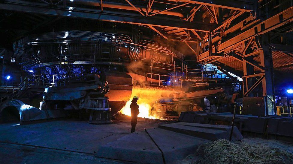 Blast Furnaces at British Steel's Scunthorpe plant