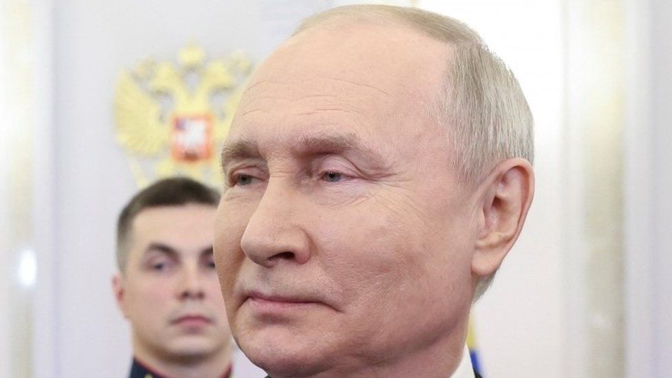 Vladimir Putin at Friday's awards ceremony in the Kremlin