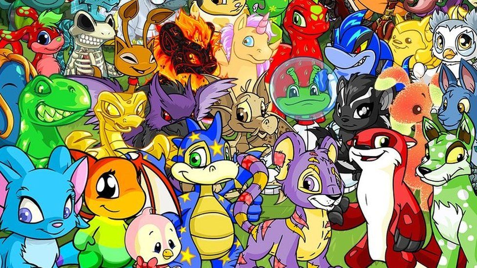 Various Neopets - brightly-coloured cute cartoon animals