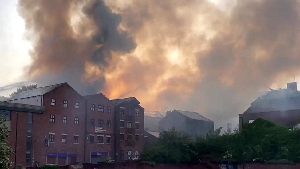 Huge blaze at building in Preston