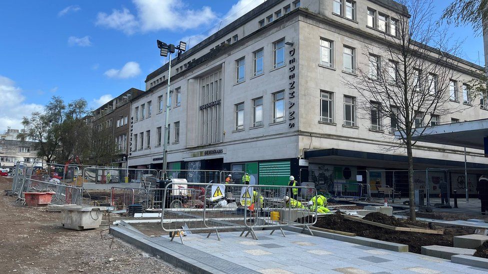 Regeneration work on Old Town Street in Plymouth