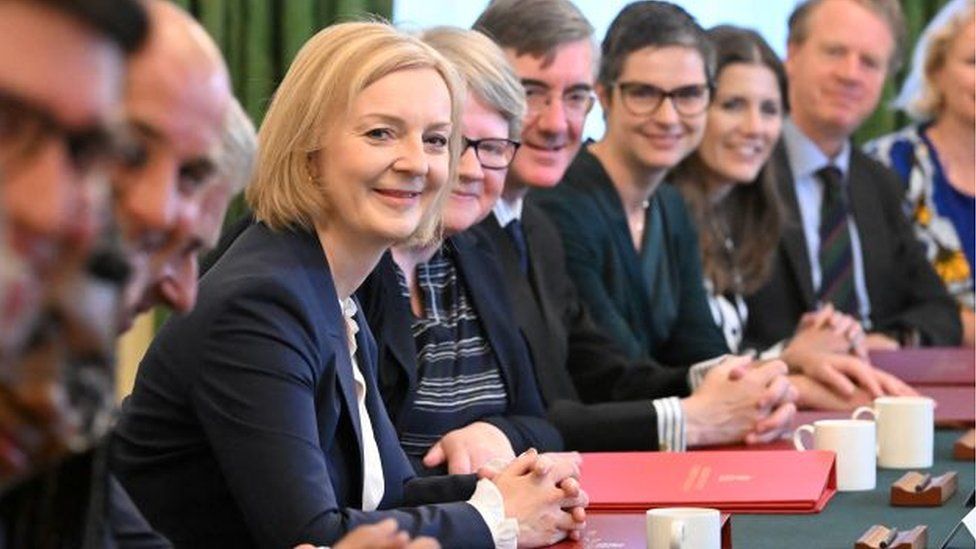 British PM Liz Truss holds her first cabinet meeting at the 10 Downing Street in London