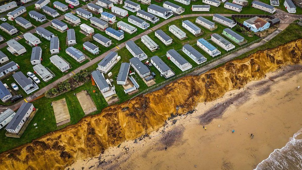 Aerial view pf part of the Pakefield holiday park