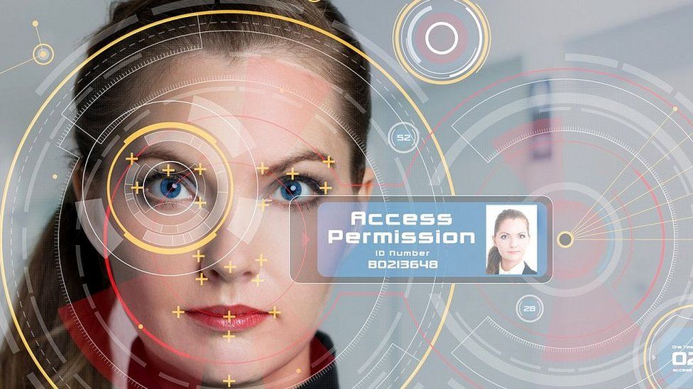 Women with biometrics mock-up