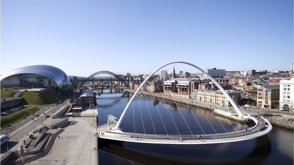 Newcastle Gateshead Quayside, River Tyne and Gateshead Millennium Bridge