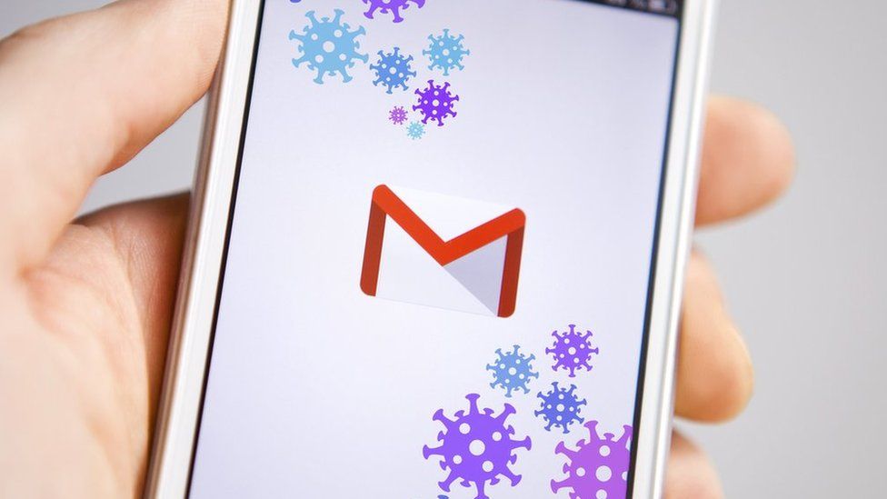 A smartphone showing the Gmail logo