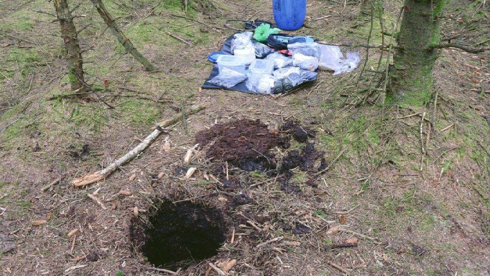 An underground hide found in Capanagh forest, County Antrim, Northern Ireland