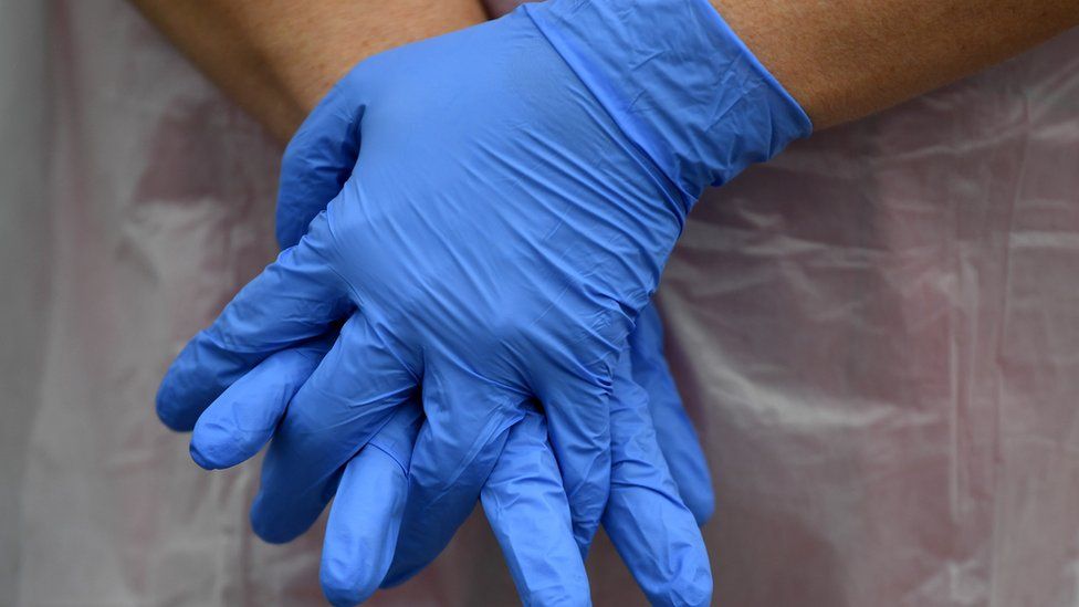 Health worker's gloves