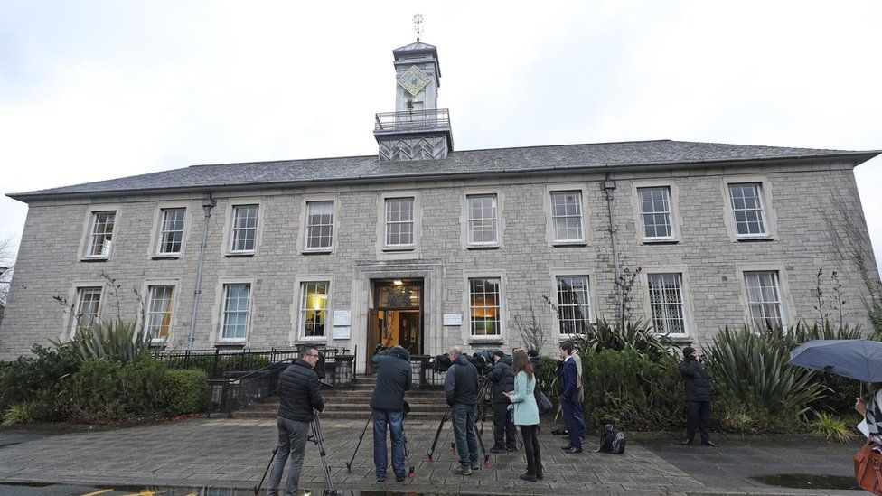 Media outside County Hall in Kendal