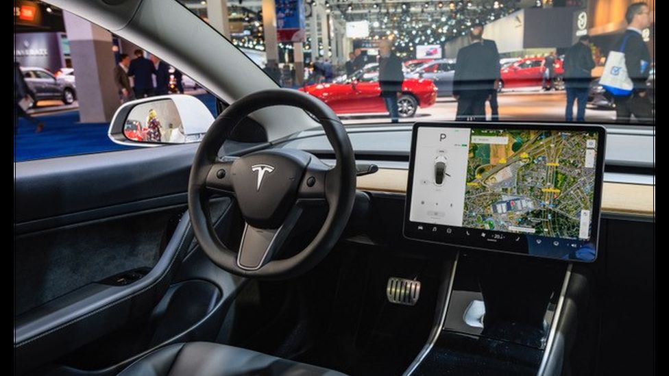 Tesla with touchscreen