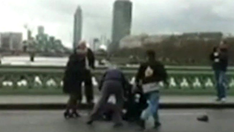 Amateur footage shows scene on Westminster Bridge