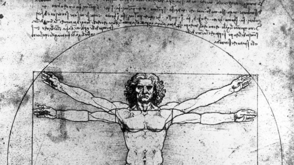 Anatomical drawings sketches by Leonardo Da Vinci.