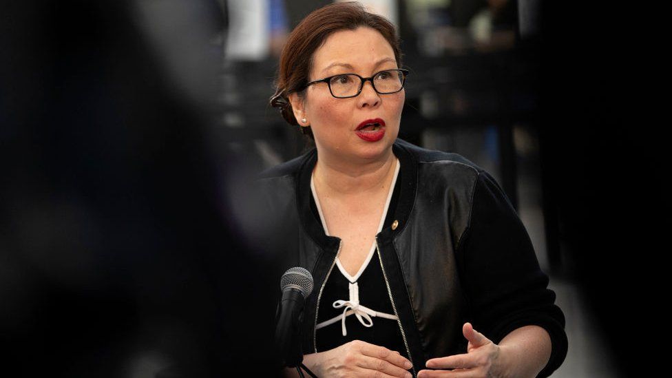 Sen Tammy Duckworth speaks during a news conference in Chicago in January 2019
