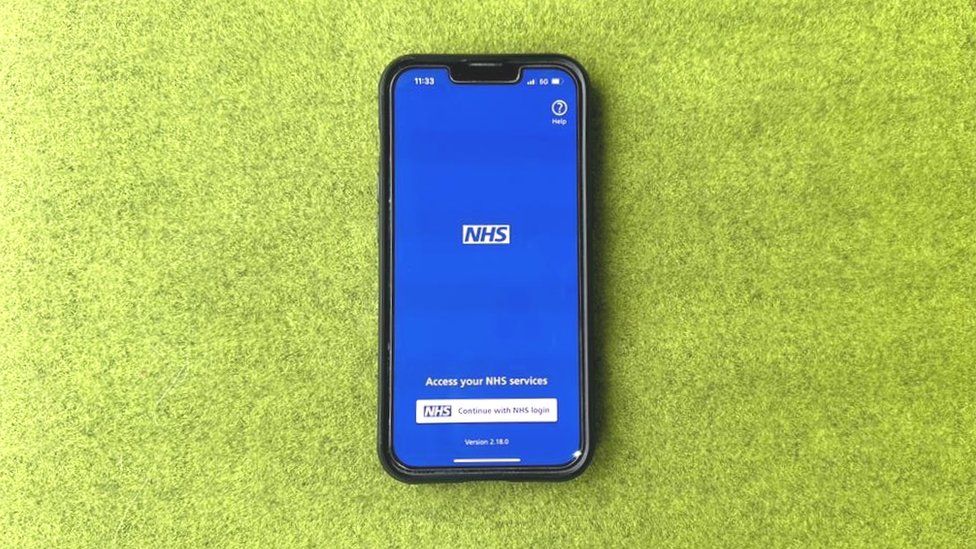 NHS App on a mobile phone