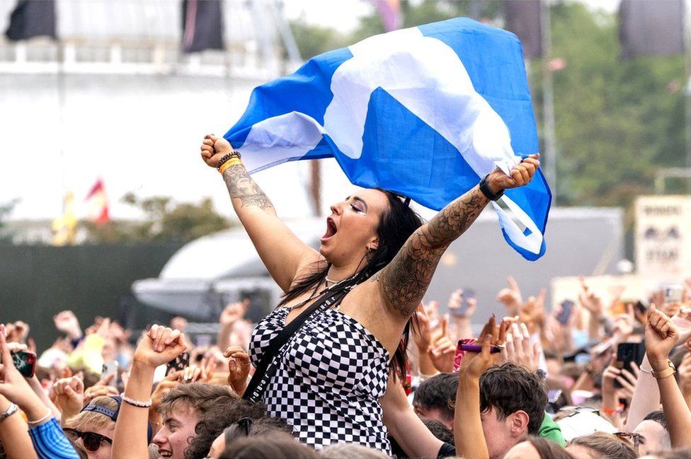 Fan with a Scotland flag