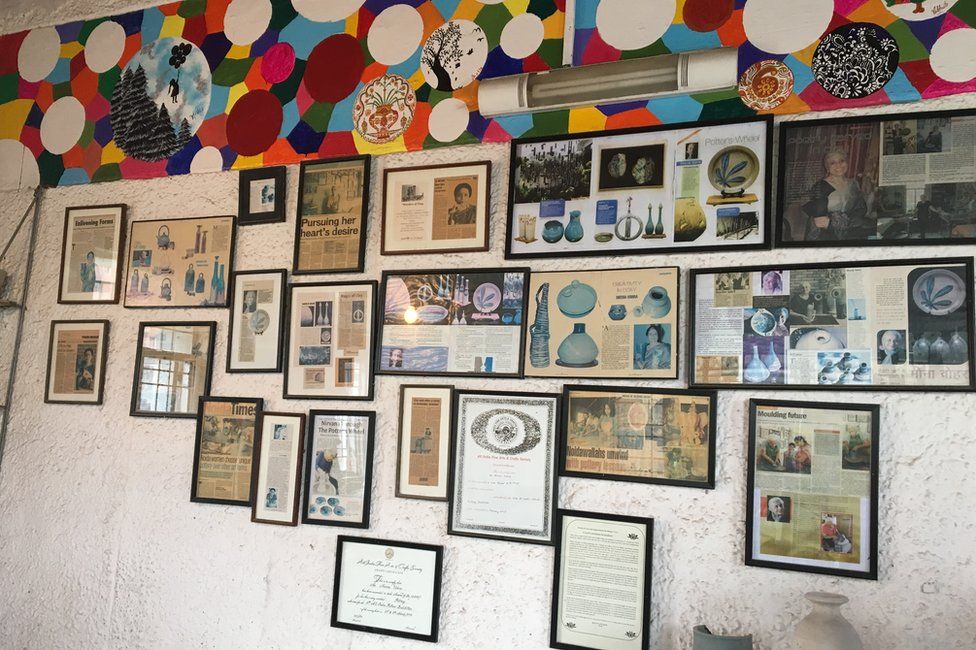 Meena Vohra's studio wall