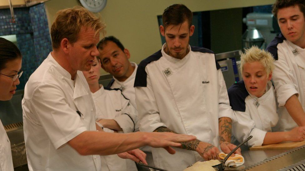 Michael and other contestants with Gordon Ramsay