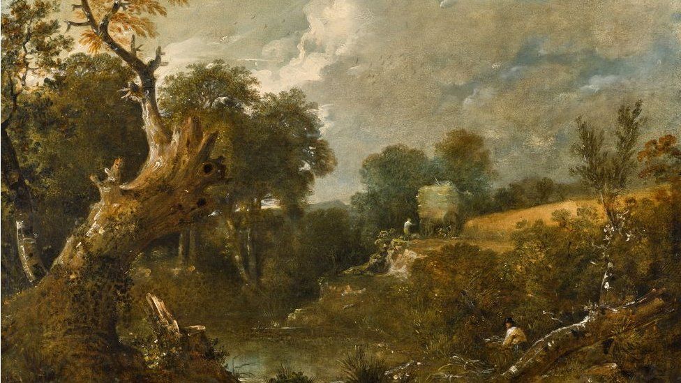 John Constable painting 'The Harvest Field' by John Constable